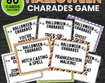 Spooky Halloween Charades Game, Printable Party Activity (Instant Download)