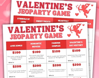 Printable Valentines Jeopardy Game, Galentines Party (Digital Download)