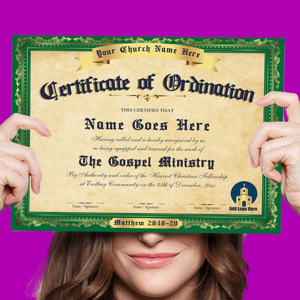Ordination Program Template Etsy