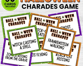 Spooky Halloween Charades Game, Printable Party Activity (Instant Download)
