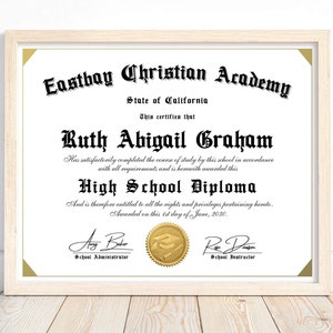 Editable High School Diploma Template, General Equivalency Diploma, Canva Editable Homeschool Diploma, GED Diploma Keepsake