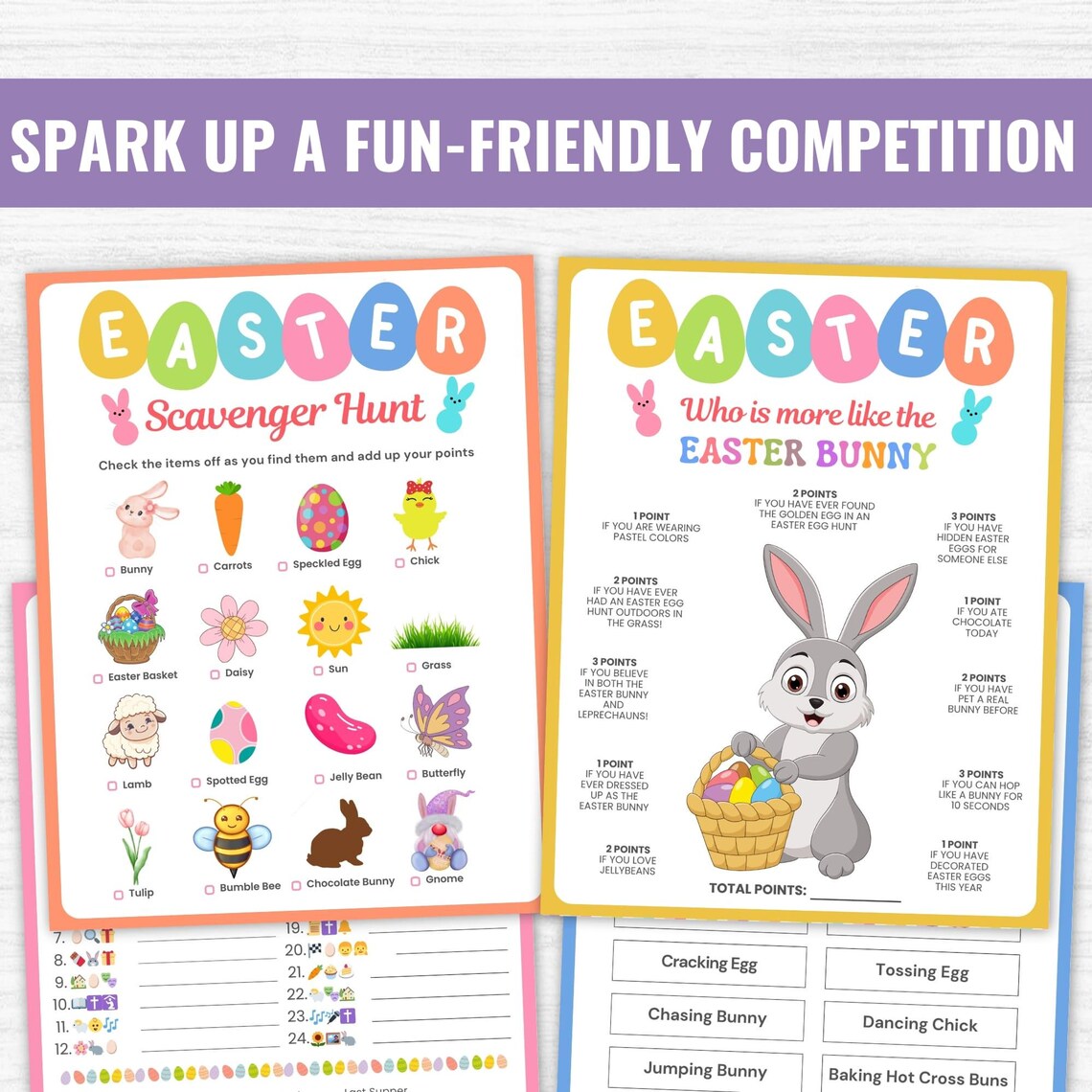 20 Easter Games | Easter Game Bundle| Printable Easter Party Games ...