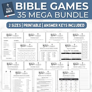 Bible Games | Christian Games Bundle | Bible Trivia | Printable Bible Study Games | Church Game | Womens Ministry Games | Youth Group Games