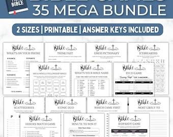 Bible Games Bundle | Printable Christian Games, Church, Womens Ministry (Digital Download)