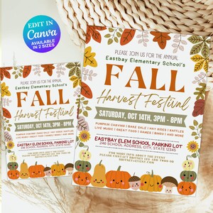 Editable Fall Harvest Festival Invitation, Pumpkins (Digital Download)