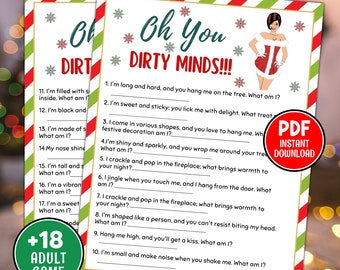 Christmas Ladies Night Dirty Minds | Xmas Printable Games for Adults | Friendsmas Party | Trivia Game