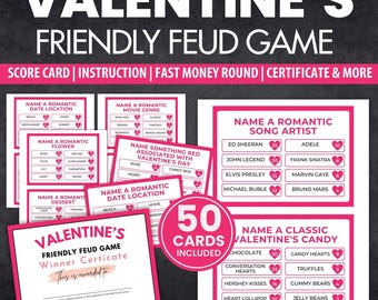 Valentine Feud Game | Galentine Friendly Party (Digital Download)