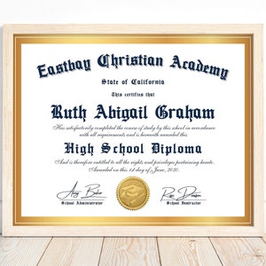 High School Diploma Template, Canva Editable Homeschool diploma, General Equivalency Diploma, General Education Diploma, Keepsake Diploma