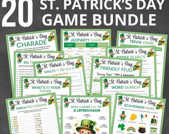 St. Patrick's Day Games Bundle, Printable Trivia, Charades (Digital Download)