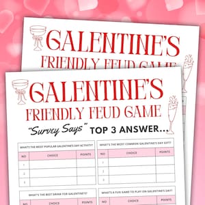 Galentines Day Friendly Feud, Galentines Day Party Game, Ladies Night Family Feud, Galentine Day Trivia, Valentine Family Feud, Ladies Night