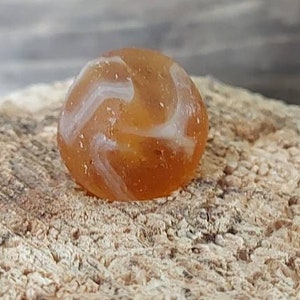 Amber  and white swirls Nova Scotia Seaglass marble perfectly weathered by the ocean Tumbled frosted Seaglass Found on the Bay of fundy