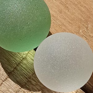 Lime green and clear Nova Scotia Seaglass marble average size marbles perfectly weathered by the ocean Tumbled frosted
