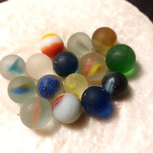 15 Seaglass marbles Perfectly weathered by the ocean Tumble Nova Scotia marbles you received are not the same as shown but similar