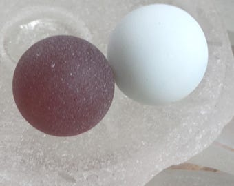 Rare purple  sea glass  marble and white marble Perfectly weathered by the sea,  glass marbles,  nova Scotia seaglass,  frosted marble