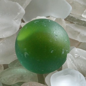 Vibrant yellow Nova Scotia Seaglass shooter marble perfectly weathered by the ocean Tumbled frosted Seaglass Found on the Bay of Fundy
