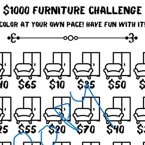 600 Furniture Savings Challenge PDF Etsy