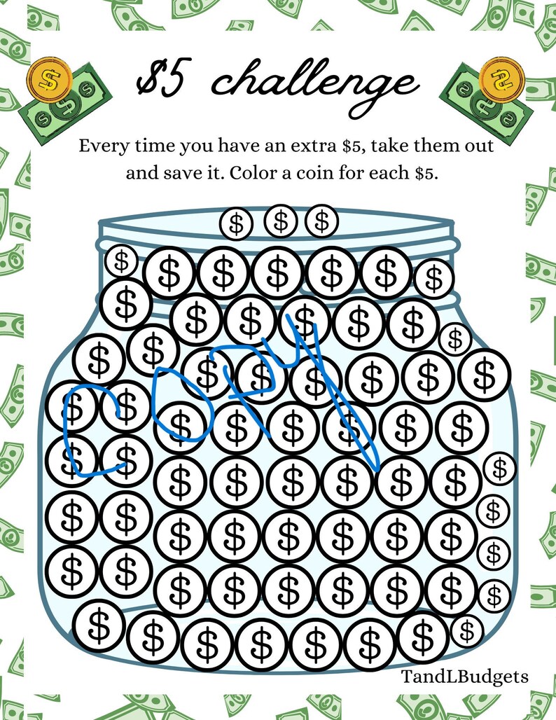 5 Savings Challenge PDF - Etsy