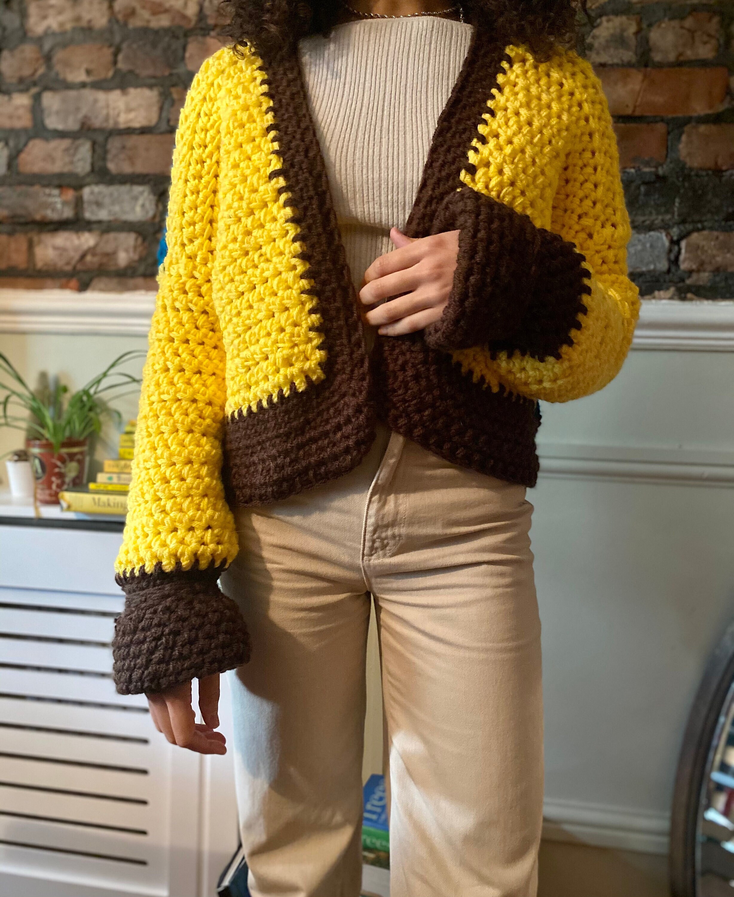 oversized crochet cardigan