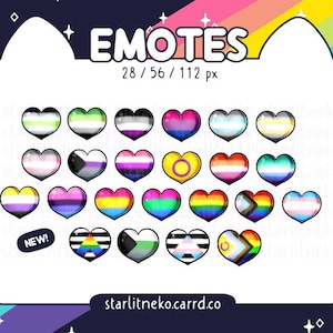 Emotes: *UPDATED* Pride Hearts [F2U Pride, Cute, Love, Rainbow, Streamer, Twitch Emotes, Discord Emotes, Youtube]