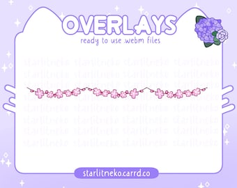 Stream Overlay: Cute Cherry Blossom Animated String Lights [P2U Spring, Twitch Overlays, Youtube, Lights, Cute, Pink, Sakura, Kawaii]