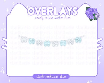 Stream Overlay: Animated Snowflake Fairy Lights [P2U Christmas, Holiday, Twitch Overlays, Youtube, Twitch, Lights, Winter, Cozy, Cute]