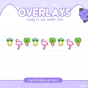 Stream Overlay: Tropical Animated String Lights [P2U Tropical, Twitch Overlays, Youtube, Youtube Art, Twitch Streamer, Lights]