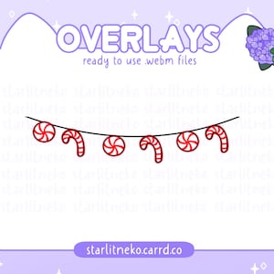 Stream Overlay: Animierte Zuckerstange Lichter [P2U Weihnachten, Urlaub, Twitch Overlays, Youtube, Twitch Streamer, Lichter, Winter, Gemütlich, Niedlich]