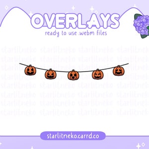 Stream Overlay: Jack-O-Lantern String Lights [P2U, Twitch Overlays, Youtube, Twitch Streamer, Lights, Pumpkin, Halloween]
