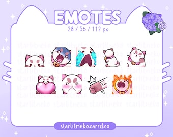 Emotes: Puppycat [P2U Bee and Puppycat Streamer, Twitch Emotes, Emotes for Discord, Discord Emotes, Twitch Streamer, Youtube, Cute, Cat]