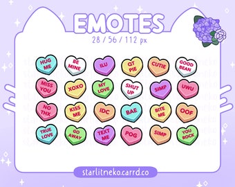 Emotes: Sweethearts Candy [P2U Valentine Streamer, Twitch Emotes, Emotes for Discord, Discord Emotes, Twitch Streamer, Youtube, Youtube Art]