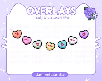 Sweethearts Candy String Lights Stream Overlay: Valentinstag Twitch, YouTube, Discord