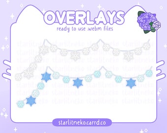 Stream Overlay: Animated Snowflake Lights [P2U Christmas, Twitch Overlays, Youtube, Twitch Streamer, Lights, Winter, Cozy, Cute]