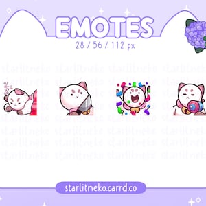 Emotes: Puppycat Set 2 [P2U Bee y Puppycat Streamer, Twitch Emotes, Discord Emotes, Twitch Streamer, Youtube, Cute, Cat]