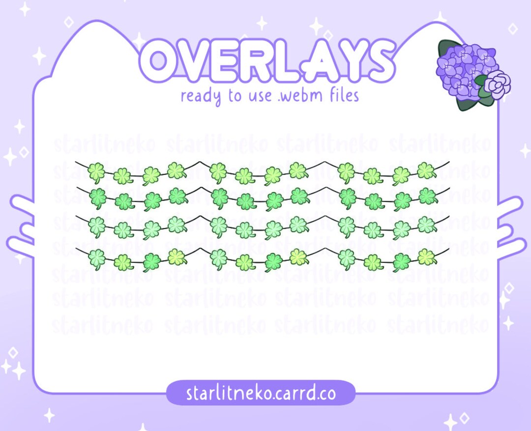 Stream Overlay: Cute Clover Animated String Lights [P2U St. Paddy's Day ...