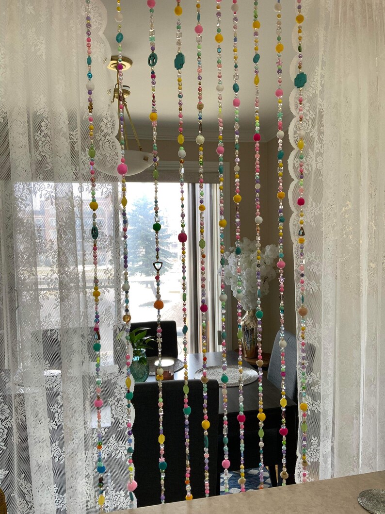 Hanging Beaded Curtain ,wall Panel Fringe Window Blind,handmade Beaded