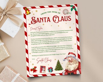 Letter From Santa Printable, Editable Canva Template, Letter From North Pole, Children's Activity, PDF Download, Kids Christmas Wish List