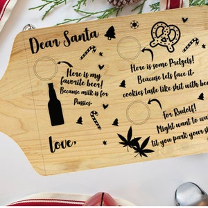 Dear Santa Adult Christmas Cookie Tray SVG, Beer For Santa SVG, Christmas Cutting Board, Pretzels And Beer, Merry Christmas, Christmas Eve