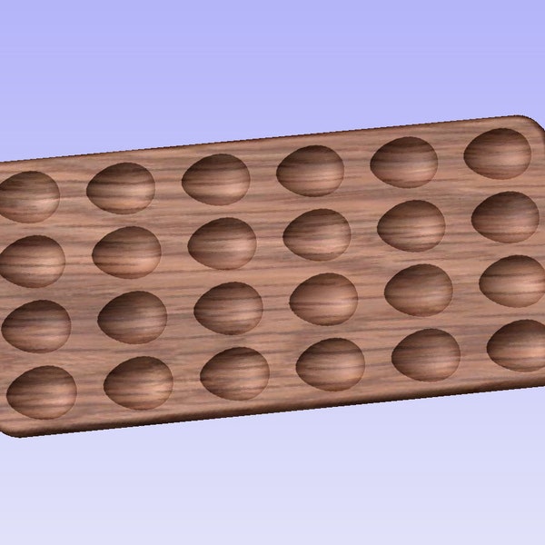 24 Egg Devilled Egg Tray-Platter- CNC Files For Wood, VECTRIC CRV3D File