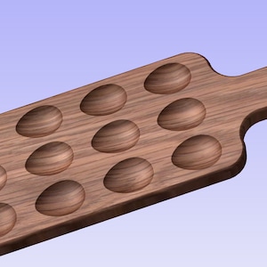12 Bandeja de huevos rellenos de huevo-Plato- Archivos CNC para madera, archivo STL + archivo VECTRIC CRV3D adicional