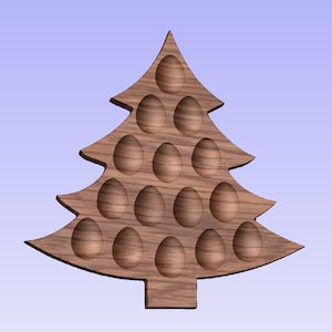 Pode incluir: Porta-ovos de madeira em forma de árvore de Natal com 15 compartimentos individuais em forma de ovo.