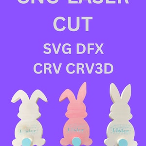 Coniglietto di Pasqua, Uovo di Pasqua, Buona Pasqua, Cartello autoportante o sospeso, Download digitale Cut File Glowforge Vectric-crv-crv3d-svg-dxf