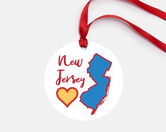 New Jersey Ornament Personalized Gift Gloss Coated Aluminum
