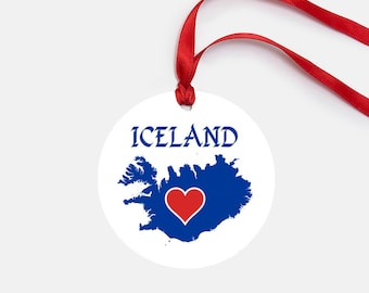 Iceland Ornament Personalized Gift Gloss Coated Aluminum