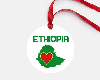 Ethiopia Ornament Personalized Gift Gloss Coated Aluminum