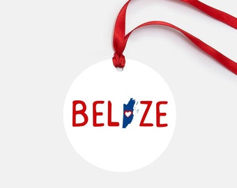 Belize Ornament Personalized Gift Gloss Coated Aluminum