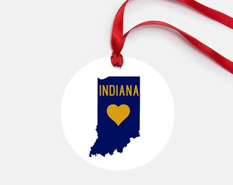 Indiana Ornament Personalized Gift Gloss Coated Aluminum