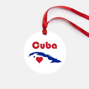 Cuba Ornament Made in USA Personalized Gift Gloss Coated Aluminum
