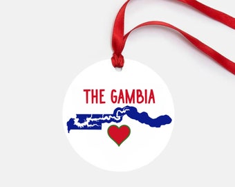 The Gambia Ornament Personalized Gift Gloss Coated Aluminum
