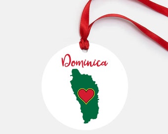 Dominica Ornament Personalized Gift Gloss Coated Aluminum