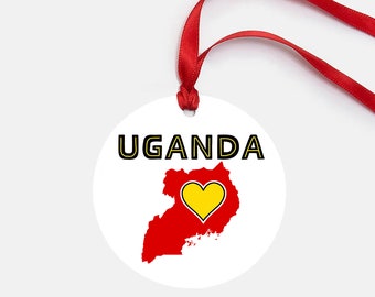 Uganda Ornament Personalized Gift Gloss Coated Aluminum